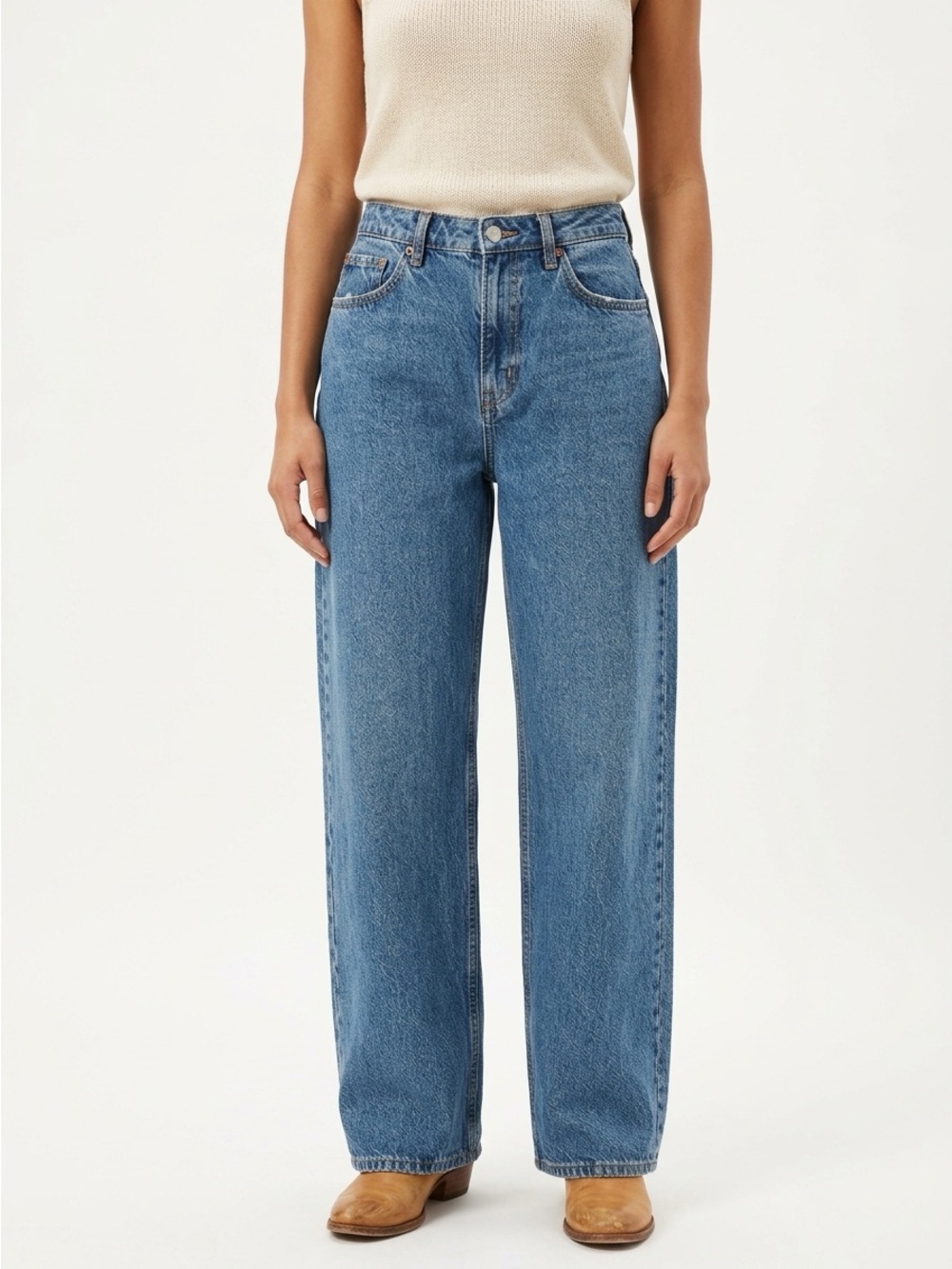 Abercrombie & Fitch Curve Love Loose Jeans High Rise Cotton Medium Wash 28/6L